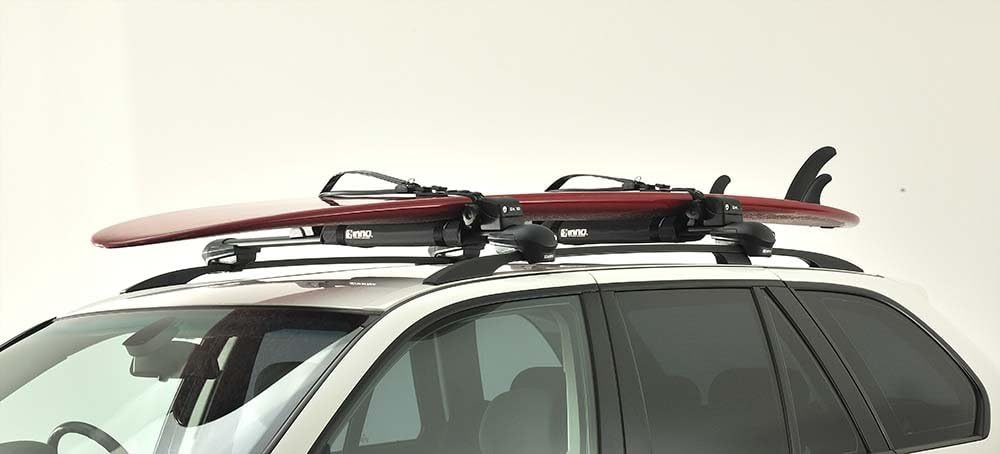 INNO XA445 Surf-Wind-Long Board Locking Roof Carrier for T-Slot Aero Base Racks - Holds (1) Kayak or (1) Canoe or (2) SUP)/Wind/Surf-Boards