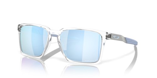 Oakley OO9483 Exchange Sun Rectangular Sunglasses, Polished Clear/Prizm Deep Water Polarized, 56 mm