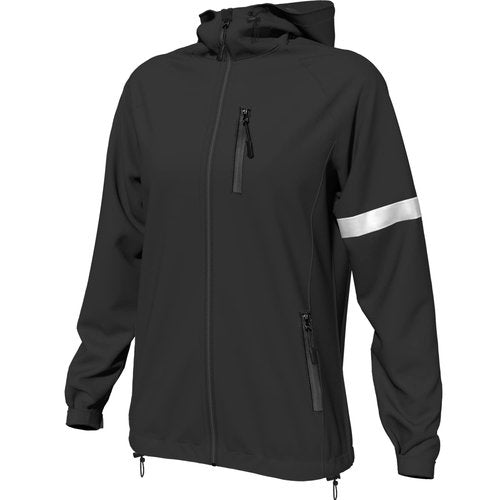 Wulibike Cycling Jackets for Womens Running Jacket Winter Thermal Reflective Hoodie Windproof Coat With 6 Pockets Black M