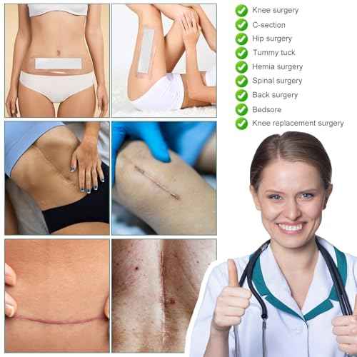 14 Pcs Long Waterproof Bandage, Incision Bandages for Large Wounds, Adheisve Shower Protector Island Dressing Pad Bordered for Hip Surgery Recovery (10.2 x 3.9 inches)
