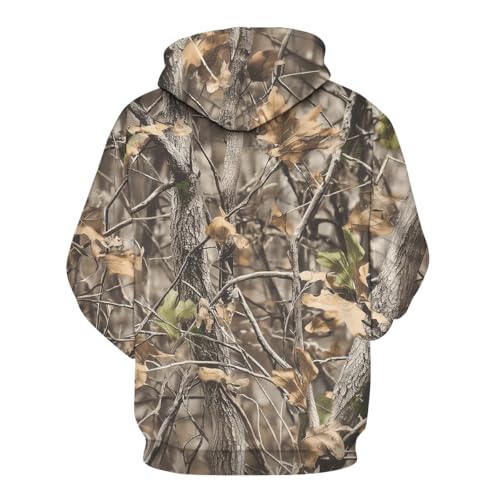 Men's Multicolor Camo Hoodie Sweatshirt Long Sleeve Hunting and Fishing Clothes XL