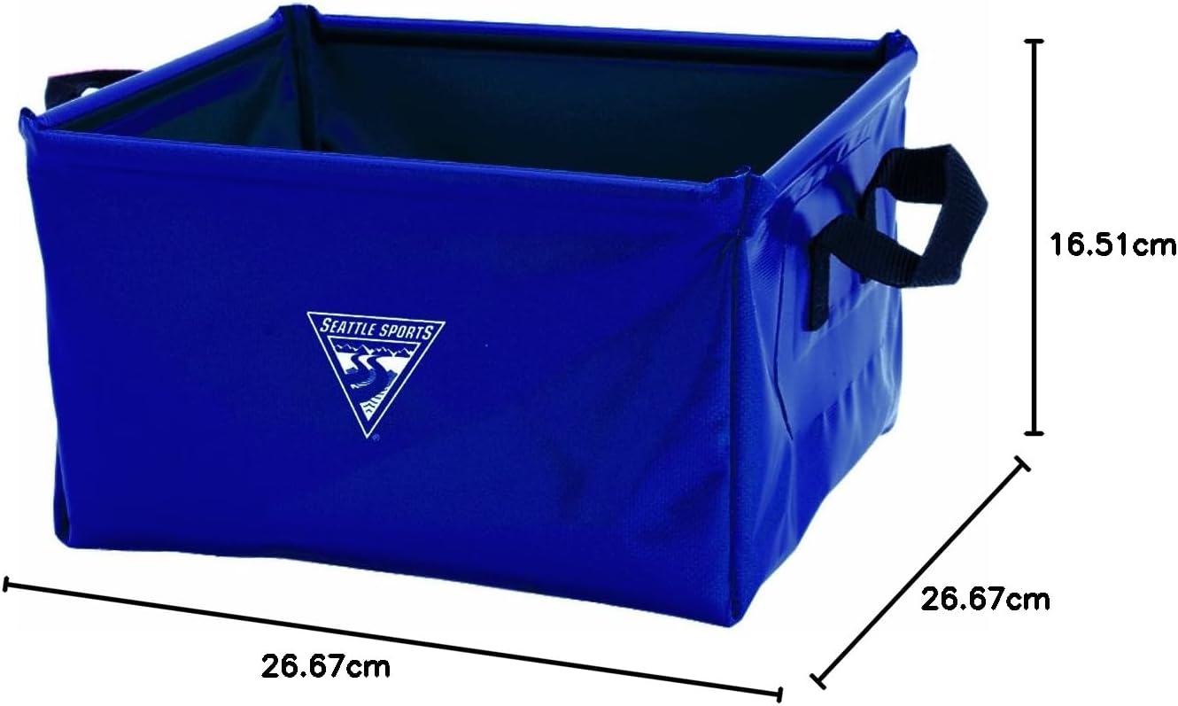 Seattle Sports Outfitter Class Collapsible Square Pack Sink Dish Wash Basin for Camping, Blue