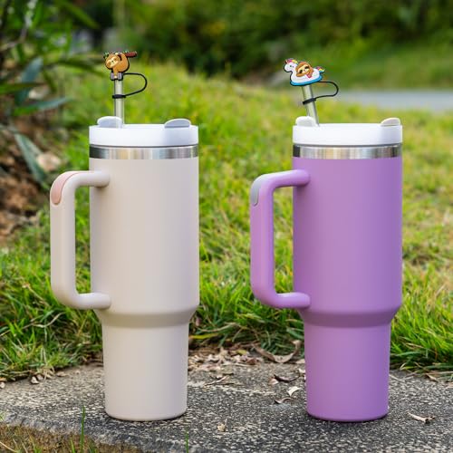 8-Piece Sloth Covers for Stanley Cup, 0.4in/10mm Diameter Straw Toppers Cap,Compatible with Stanley 20 30&40 0z Cup, Dust-Proof Straw Caps for Water Bottle