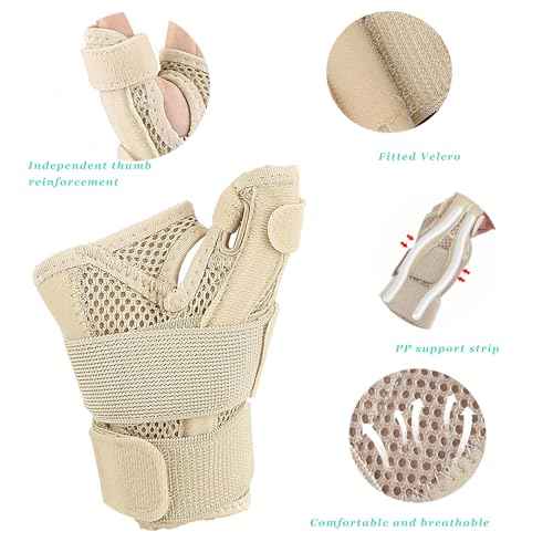 Thumb Splint with Wrist Brace - Thumb Support Brace for Wrist Hand Thumb Stabilizer Fits Both Right Left Hand for Men and Women