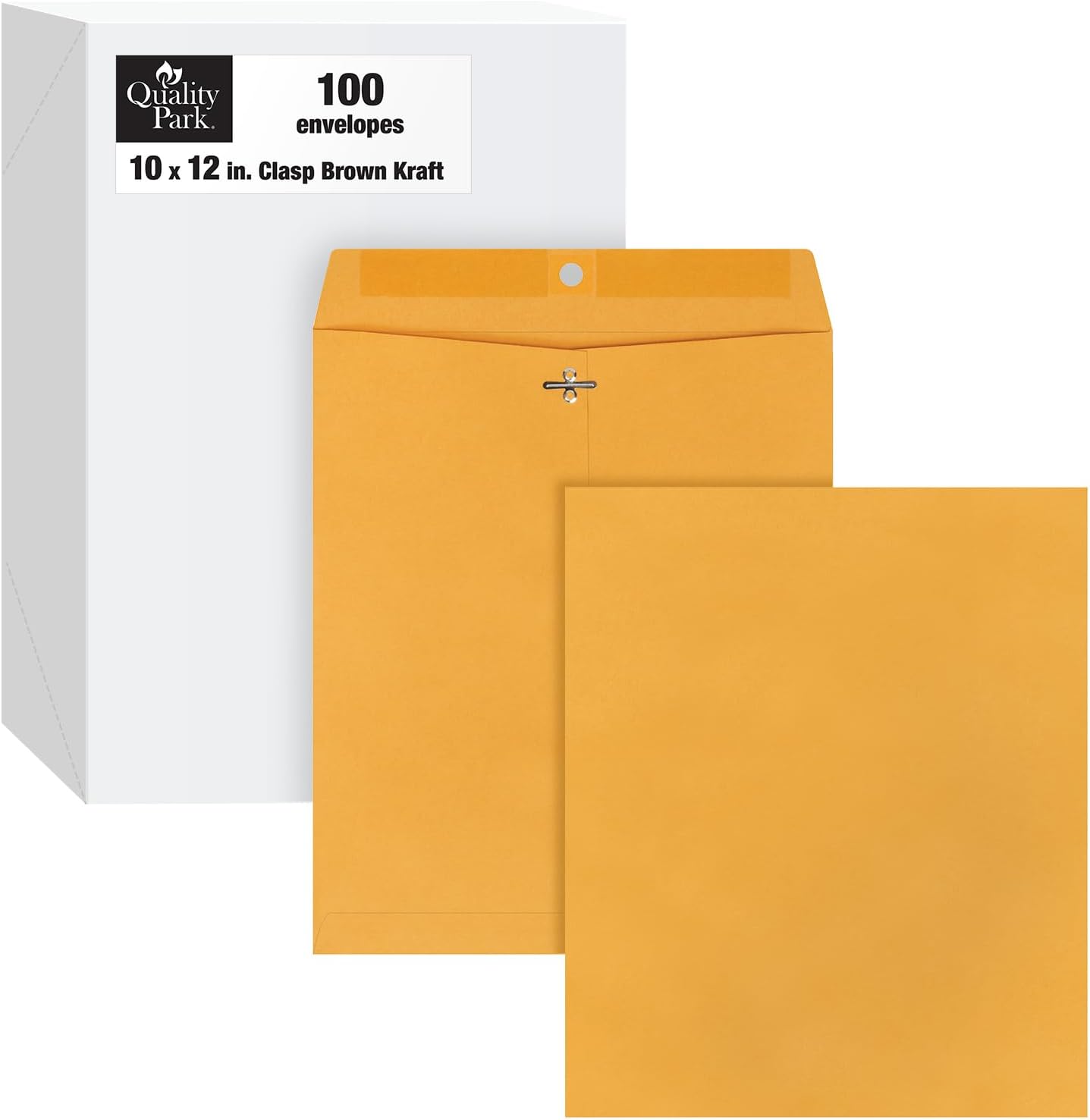 Quality Park 6 x 9 Clasp Envelopes, Clasp and Gummed Closures for Storing or Mailing, 28 lb Kraft Paper, 100 per Box (QUA37855)