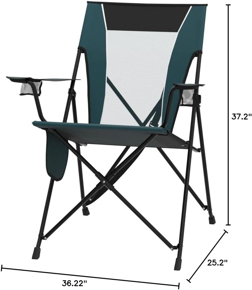 Kijaro Enjoy Versatile Folding Sports, Outdoor Chair & Lawn Chair, Dual Lock Feature, Maldives Blue (Hard Arm)