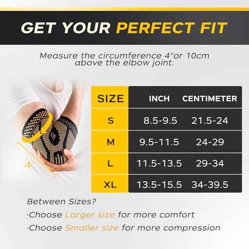 INDEEMAX Copper Elbow Compression Sleeve 1 Pair, Tennis Elbow Brace for Men Women, Elbow Support Wraps for Arthritis, Tendonitis, Bursitis, Sprains, Joint Pain Relief, Weightlifting