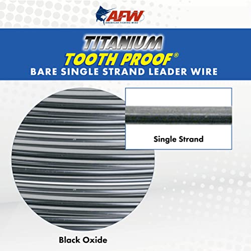 AFW Titanium Fishing Leader 12 Inch 50 lb Test Black - Single Strand