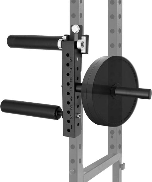 Power Rack Mounted Leg Extension and Curl Machine – 1.02in & 0.71in Hole Compatible, 8-Position Adjustable Seated Leg Trainer with 175lbs Capacity, Squat Rack Attachment