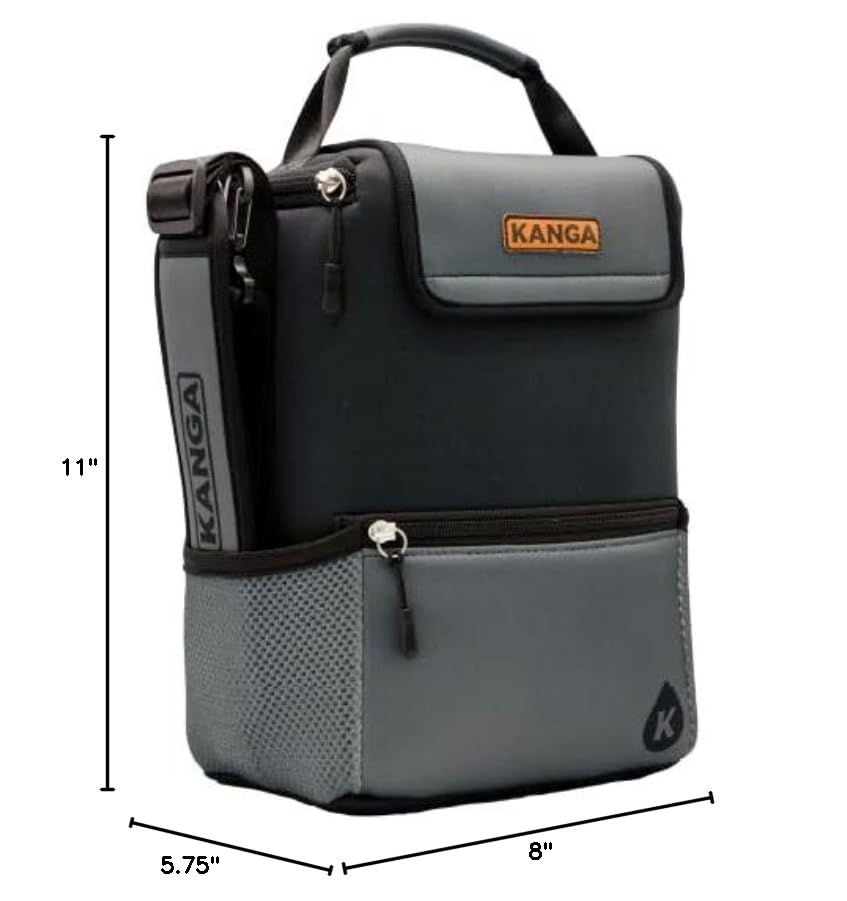 Kanga Insulated Cooler Bag - Soft Cooler Bag - 6 or 12 Can Beer and Seltzer Drink Cooler - Insulated Leak Proof and Durability Tested - Kanga Pouch Cooler (Midnight)