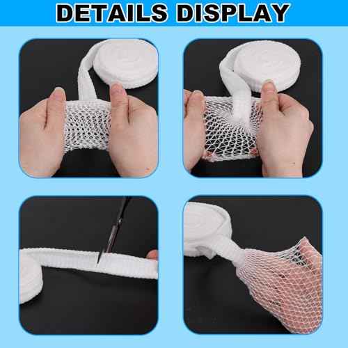 BOXOB 2 Rolls Tubular Bandage, 0.98x86.61in Tube Gauze Elastic Net Tubular Bandage for Arm Wounds Stretch Gauze Wrap Sleeve Stockinette Tubing No Tape Required for Wrapping Wet Dry Dressing Retention