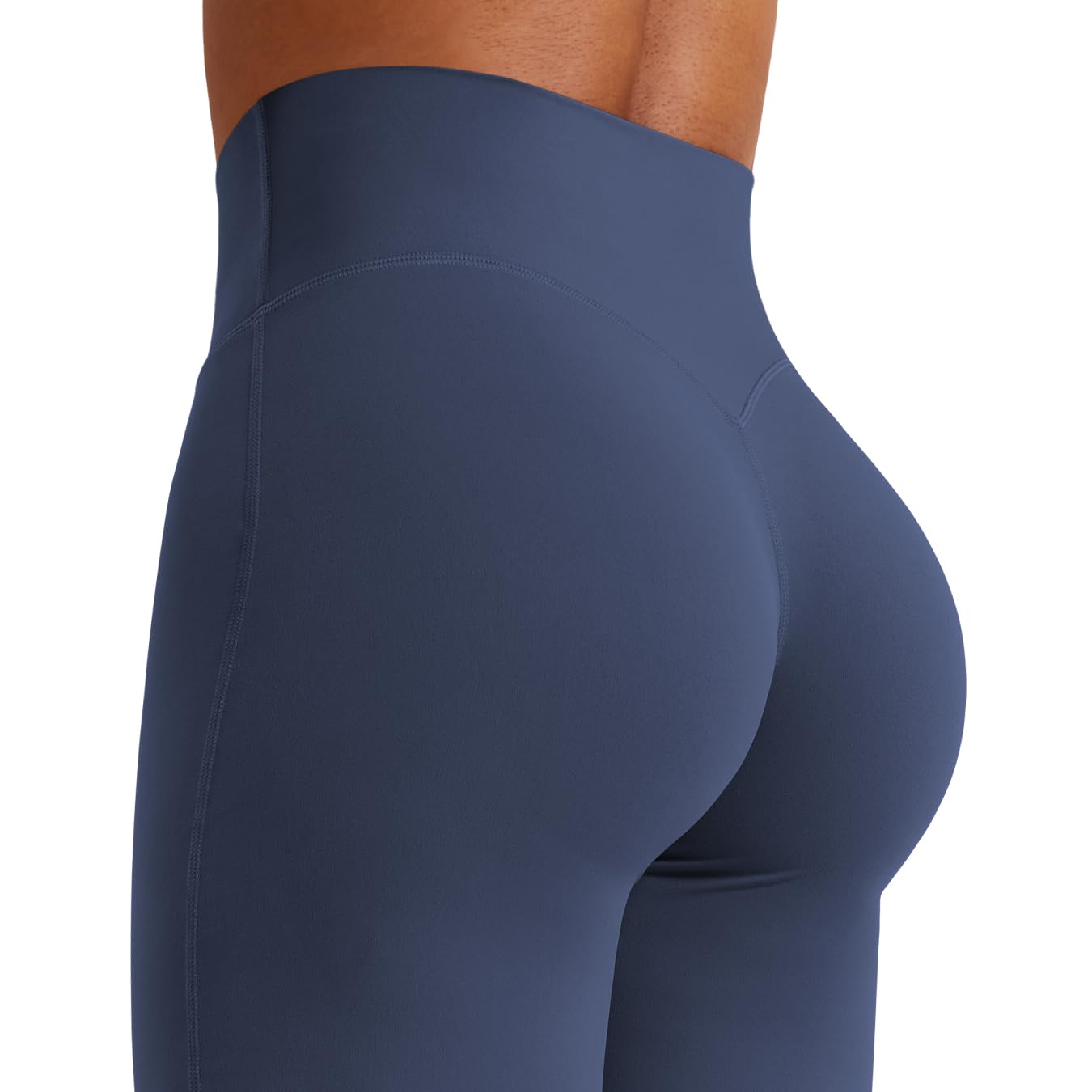 YEOREO Workout Leggings Womens No Front Seam Straight Leggings 35" High Waist Buttery Eddiy Gym Yoga Pants Navy Blue M