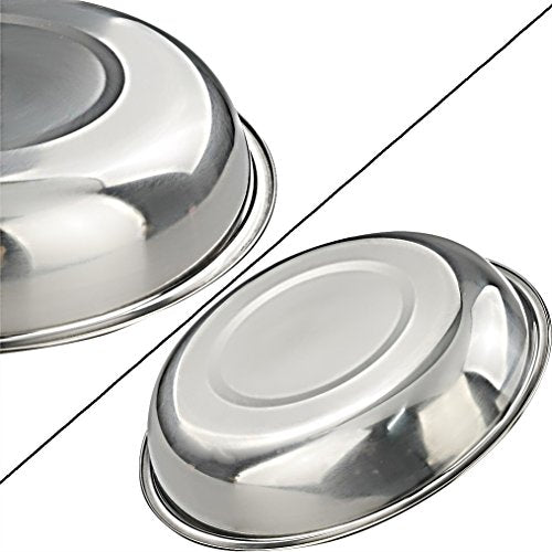 Stainless Steel Dinner Plates Set of 4 - Durable Eco-Friendly Flatware