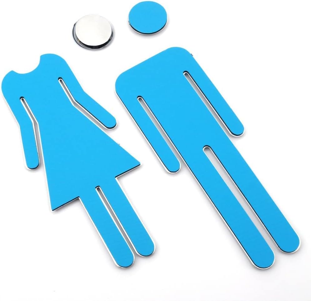 Modern Acrylic Bathroom Sign Decor Adhesive Foil Backed Men's and Women's Unisex (Bronze)