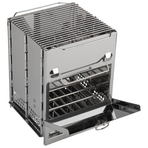 Camping Stove - Stainless-Steel Wood Burning Rocket Stove - Portable Grill for Beach, Picnic, Camp or Backpacking - Bushcraft Gear by Wakeman Outdoors