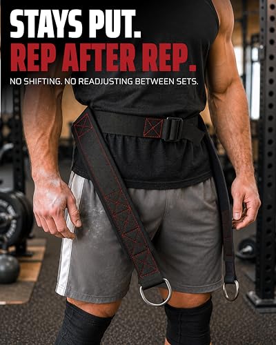 Low-Profile Belt Squat Belt for Rack Attachments and Machines