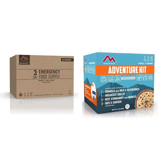 Mountain House 3-Day Emergency Food Supply | Freeze Dried Survival & Emergency Food | 18 Servings & Adventure Weekender Kit | Freeze Dried Camping & Backpacking Food | 12 Servings