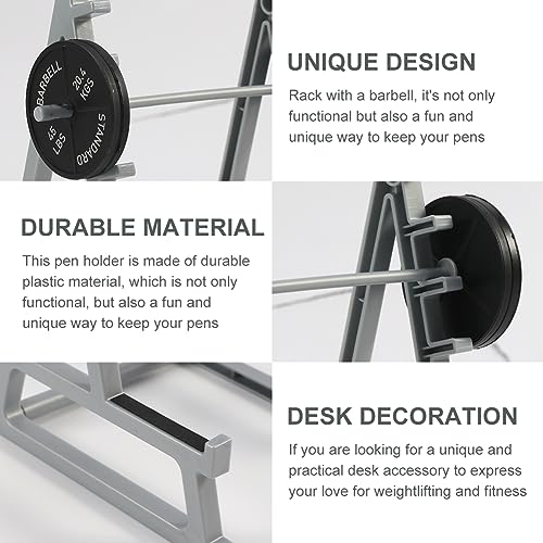 Squat Rack Pen Holder - Fitness & Weightlifting Desk Accessory - As Shown