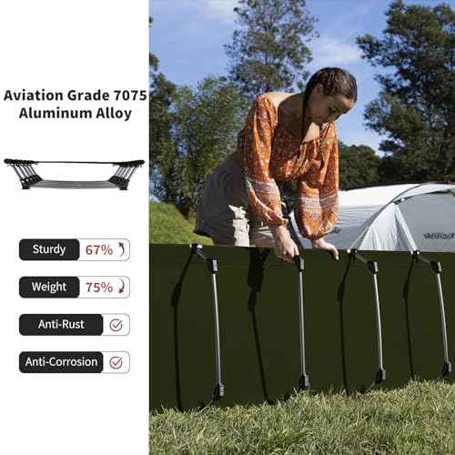 Naturehike GreenWild Camping Cot, Ultralight Folding Backpacking Cot, 60-Second Easy Set-Up, Supports 330lbs, Portable Camping Bed for Adults for Camping Hiking Travel Home
