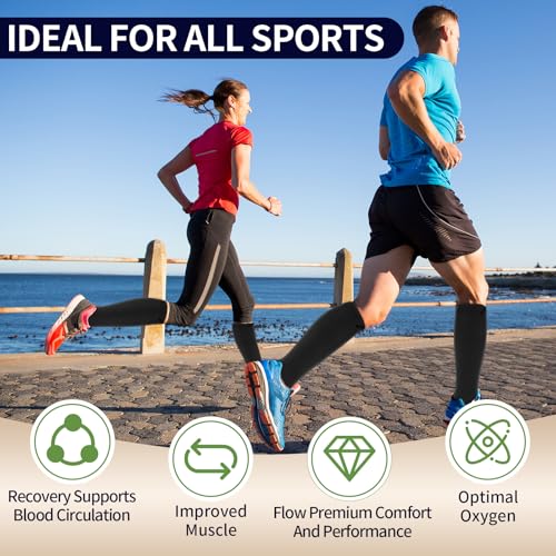Compression Socks 15-30 mmHg for Men Women (3 Pairs) - Medical Stockings, Support Socks for Circulation, Deep Vein Thrombosis, Calf Cramps and Swelling