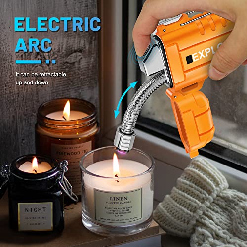 USB C Rechargeable Lighter with Flexible 360° Neck Waterproof Windproof F37-or