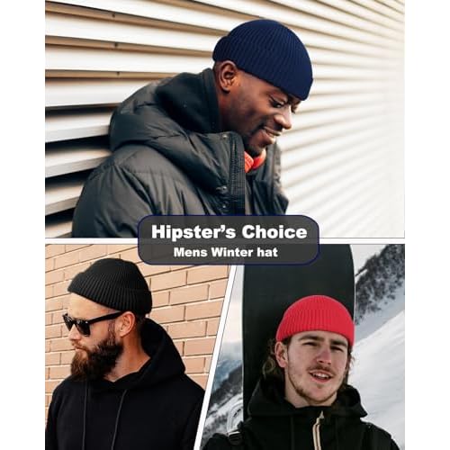 Swag Short Fisherman Beanie for Men Women, Wool Knit Cuff Soft Trawler Beanie Watch Hat, Winter Warm Hats Skull Cap