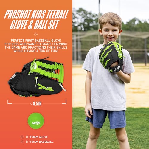 Kids Baseball Glove and Ball Set - Foam Tee Ball Mitt & Ball for Beginners
