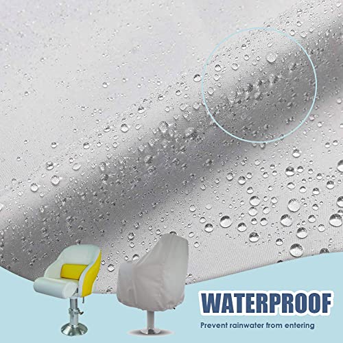 22 x 24 x 25 Inch Waterproof Boat Seat Cover - Silver Weatherproof Pedestal Seat Protector