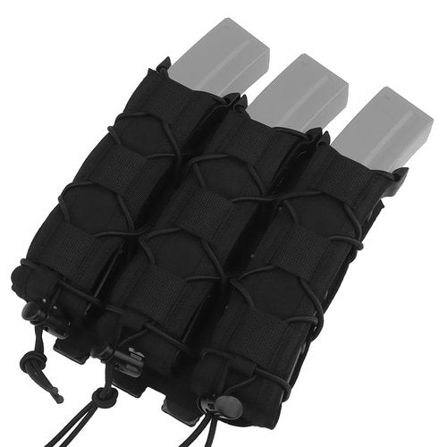 Tactical Triple 9mm Extended Mag Pouch,Quick Pull Pistol Mag Bag,for MP5 MP7 Mag Pouch Holster