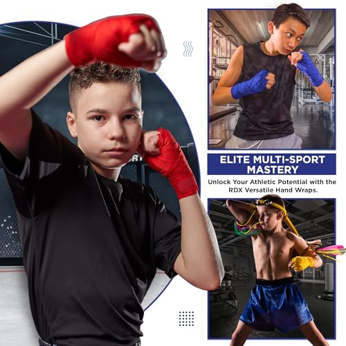 Kids Boxing Wraps 2.5M Junior Hand Wraps with Thumb Loop Support - Muay Thai MMA Training