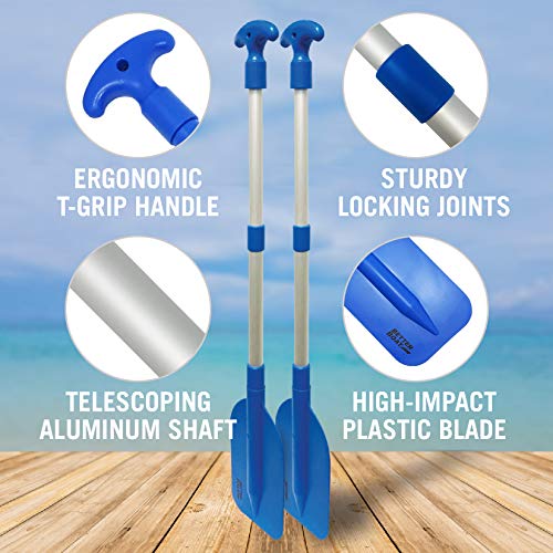 2 Pack Telescoping Plastic Collapsible Boat Paddles for Kayak, Jet Ski, Rafting