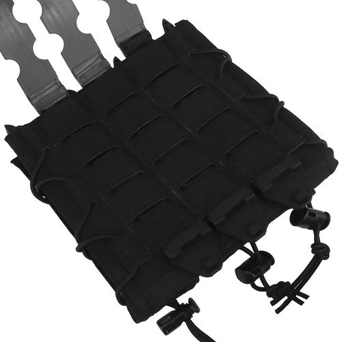 Tactical Triple 9mm Extended Mag Pouch,Quick Pull Pistol Mag Bag,for MP5 MP7 Mag Pouch Holster