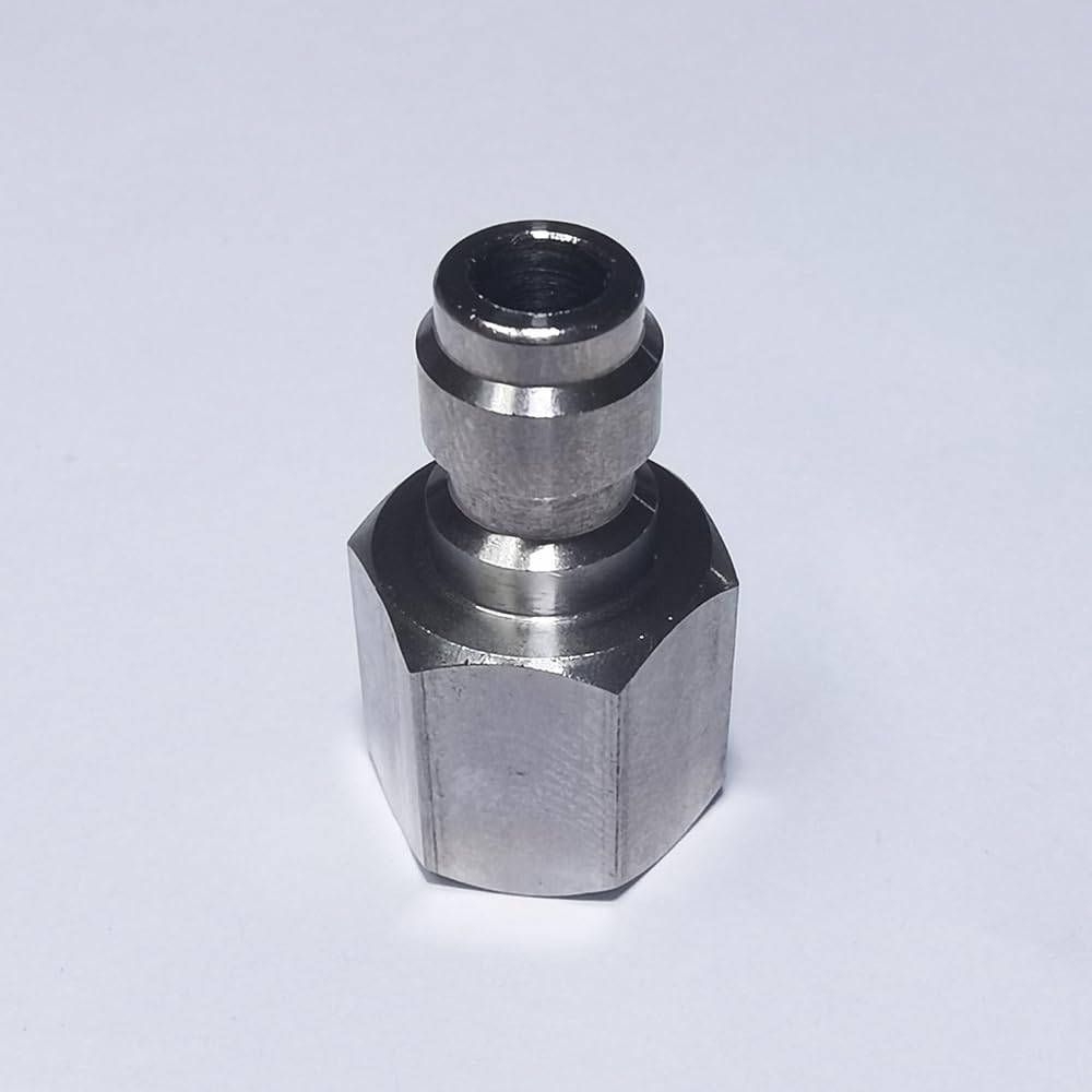 Aopkeo Stainless Steel 8mm Male Charging Adapter Female Thread 1/8BSPP Quick Disconnect Pulg Coupler Connector for Paintball Airsoft PCP Diving