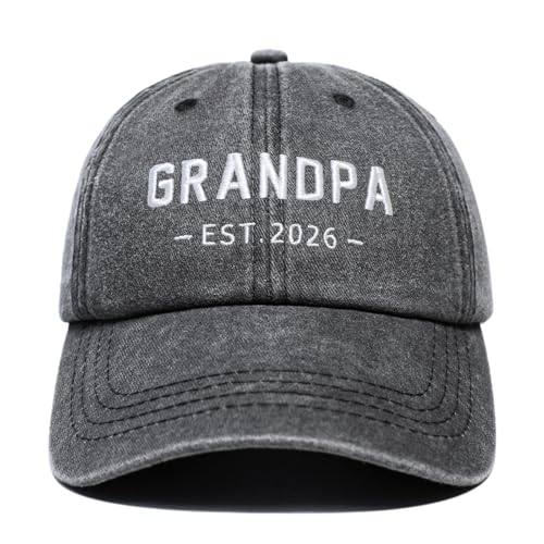 New Grandpa Gifts, First Time 2026 Promoted to Grandpa to be Gifts, Grandfather Hat, Adjustable Baseball Caps