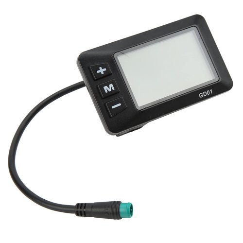 Electric Bike LCD Display Meter, 36V 48V E Bike Display Meter Control Panel Automatic Backlight Screen with 5 Pin Waterproof Plug for 22.2mm Road Bike MTB Handlebar