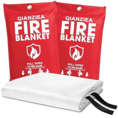 Fire Blanket,2 Pack,40"x40" Fire Blankets Emergency for Home and Kitchen
