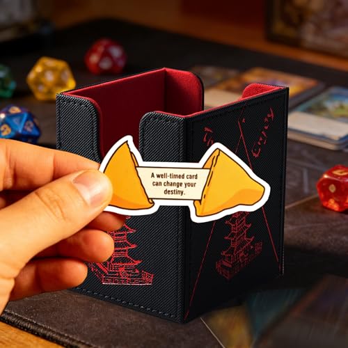 Venssu Chinese Takeout Deck Box for TCG Cards - Black & Red