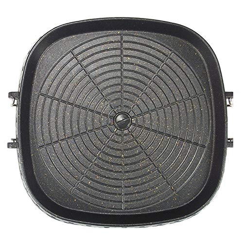 Korean Style Non-Stick Square Grill Pan for Indoor Outdoor BBQ - Smokeless, Maifan Coated, Tilt Design