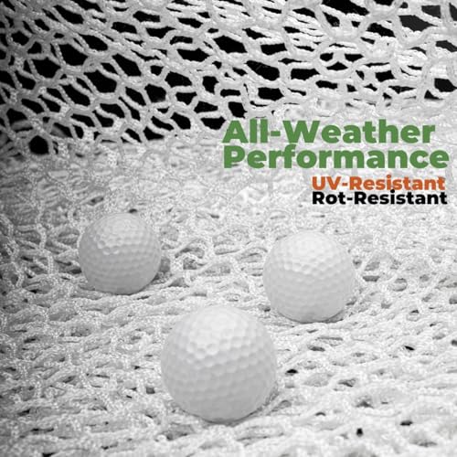 Heavy-Duty Golf Impact Net 10x10 White Mesh Reinforced for Indoor & Outdoor Practice - Morelux