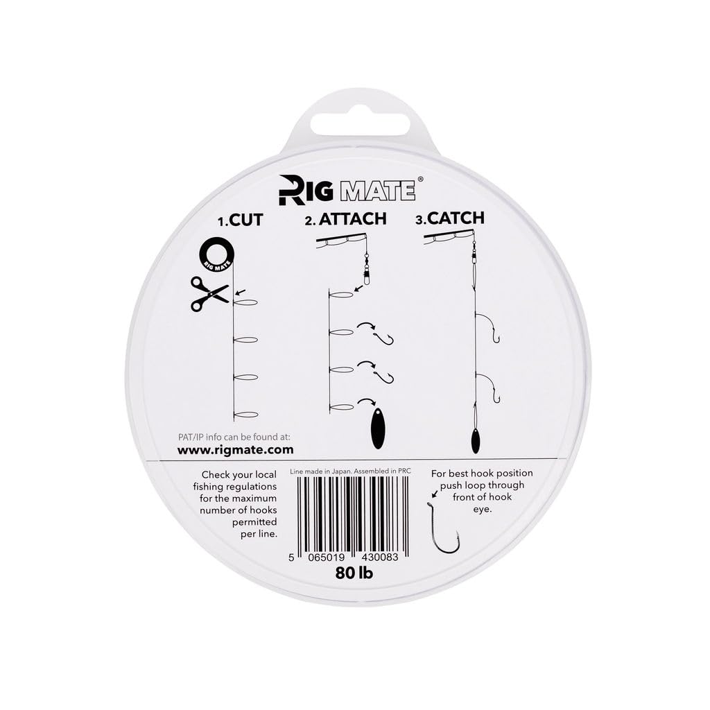 80 lb Pre-Tied Dropper Loop Rigs. Fishing Line Spool. Loops 18 Inches Apart with 5.5 Inch Loop Size. Perfect for Saltwater & Freshwater Fishing. Perfect for Snapper & Other Bottom Feeding Fish.