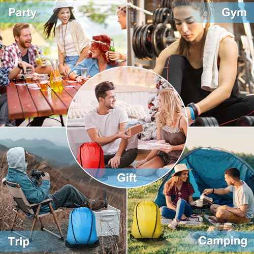 6Pcs Drawstring Backpacks Bulk String Bag Cinch Sack Pack Storage Knapsack Polyester Gift Bags Sports Drawstring Bags for Trip Gym Party Bags(6 Colors)