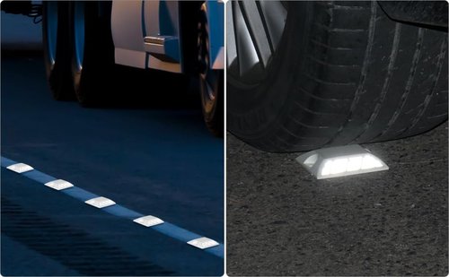 QWORK Road Reflectors, Pack of 10-4x4 Inch High-Reflectivity Driveway Reflectors Stud Markers for Pavement, Sidewalks, Freeways, Driveways