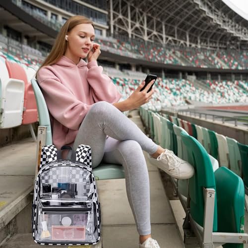 Clear Mini Backpack for Stadium Events 12x12x6 Small Transparent Backpacks Plastic See Through Clear Bag for Concerts Work Festival Security Travel