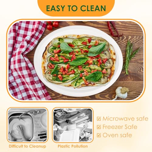 Off-White 12.5 Inch Compostable Paper Plates - 50 Pack Eco-Friendly Bagasse Platters