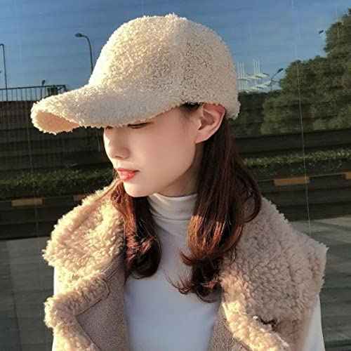 Warm-Winter-Fuzzy-Baseball-Caps-Women-Men-Fluffy-Teddy-Fleece Faux-Lamb-Wool-Basellball-Hat