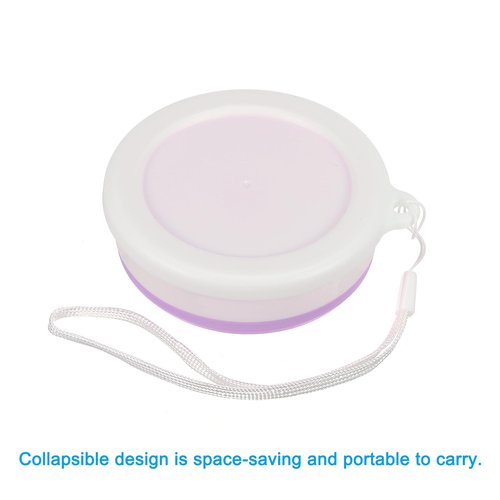 PATIKIL Collapsible Cup, 200mL Travel Folding Cup Silicone Portable Drinking Cup for Camping Hiking Outdoors, Purple