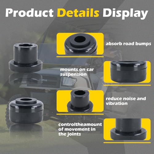 Golf Cart A-Arm Bushing Kit Replacement for GTW & MadJax Lift - Black