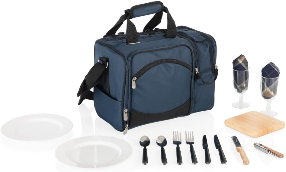 NCAA Malibu Cooler Picnic Basket - Insulated Tote with Complete Picnic Set
