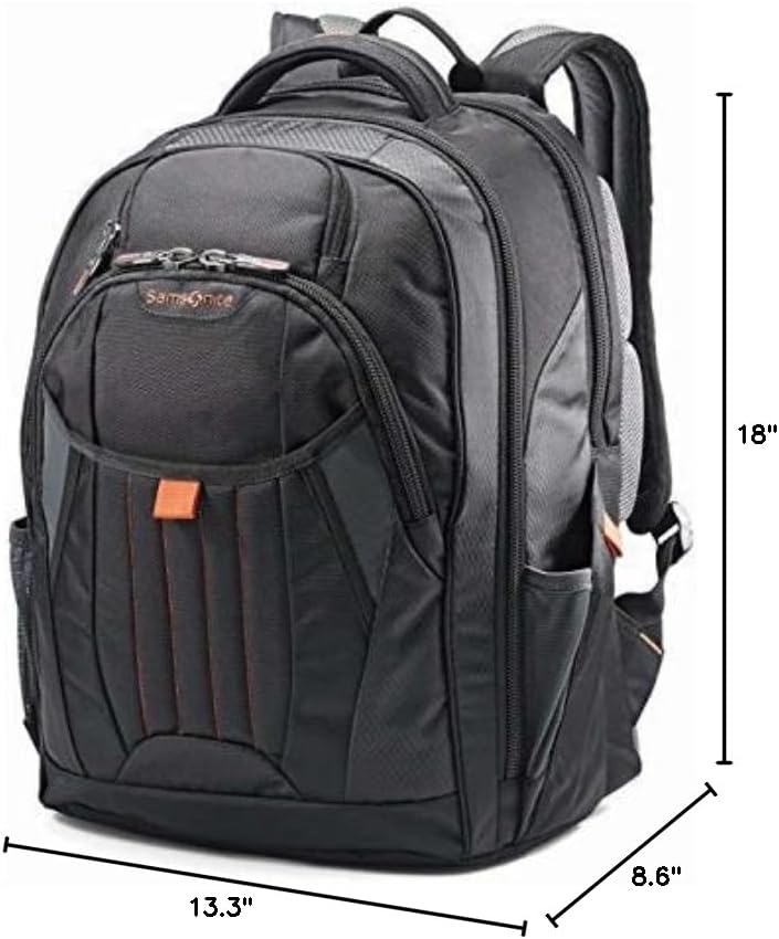 Samsonite Tectonic 2 Large Black Backpack - 18” x 13.3” x 8.6” for Travel & School