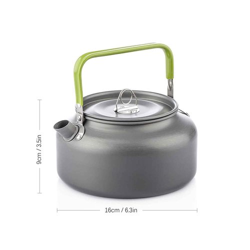 Lixada Camping Kettle 0.8L/1.2L/1.6L for Boiling Water, Coffee Pot Tea Kettle Aluminum Alloy Teapot with Silicon Handle Carry Bag for Hiking Outdoor Picnic